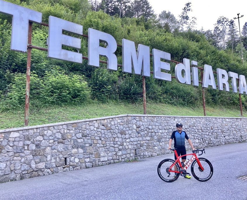 Departure from Terme di Arta car park.